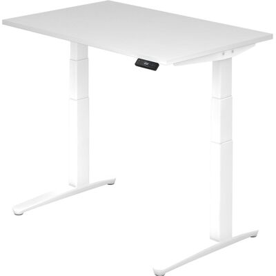 Hammerbacher Höhenverstellbarer Schreibtisch - Weiß, 120x80 cm Hammerbacher Höhenverstellbarer Schreibtisch - Weiß, 120x80 cm
