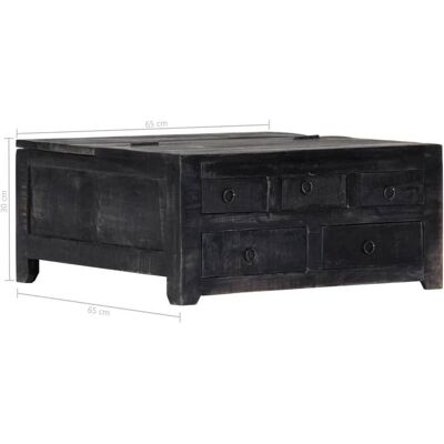 vidaXL Schwarzer Mangoholz Couchtisch 65cm - Wohnzimmer Tisch vidaXL Schwarzer Mangoholz Couchtisch 65cm - Wohnzimmer Tisch