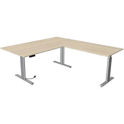 Kerkmann Move 3 Elektrischer höhenverstellbarer Schreibtisch Ahorn L-Form Silber 200x100cm Kerkmann Move 3 Elektrischer höhenverstellbarer Schreibtisch Ahorn L-Form Silber 200x100cm