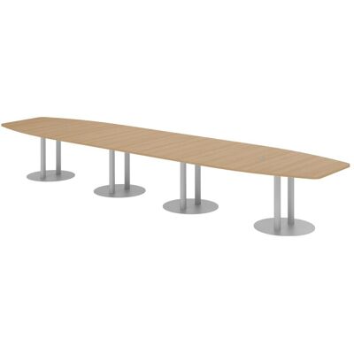 HAMMERBACHER Konferenztisch KT52S Eiche Tonnenform Silber 520x85-130x74 cm HAMMERBACHER Konferenztisch KT52S Eiche Tonnenform Silber 520x85-130x74 cm