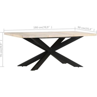 vidaXL Weiße Mango Massives Holz Esstisch - Esstisch vidaXL Weiße Mango Massives Holz Esstisch - Esstisch
