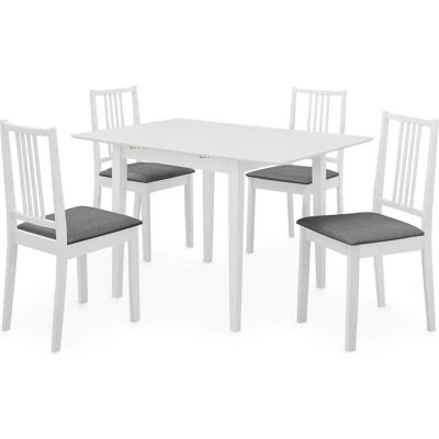 vidaXL Ausziehbarer Essgruppe 5-tlg. MDF Weiß - Essgruppe vidaXL Ausziehbarer Essgruppe 5-tlg. MDF Weiß - Essgruppe