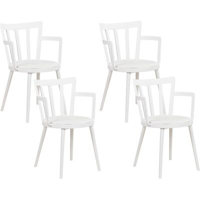Beliani Weiße Synthetische gepolsterte Esszimmerstühle - Modernes Design Beliani Weiße Synthetische gepolsterte Esszimmerstühle - Modernes Design
