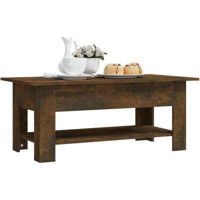 vidaXL Rauch Eichen Couchtisch - 102x55x42 cm - Holzmaterial vidaXL Rauch Eichen Couchtisch - 102x55x42 cm - Holzmaterial