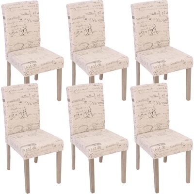 Littau Esszimmerstühle Set mit 6 - Bequeme Leinen-Baumwoll-Polsterung Littau Esszimmerstühle Set mit 6 - Bequeme Leinen-Baumwoll-Polsterung