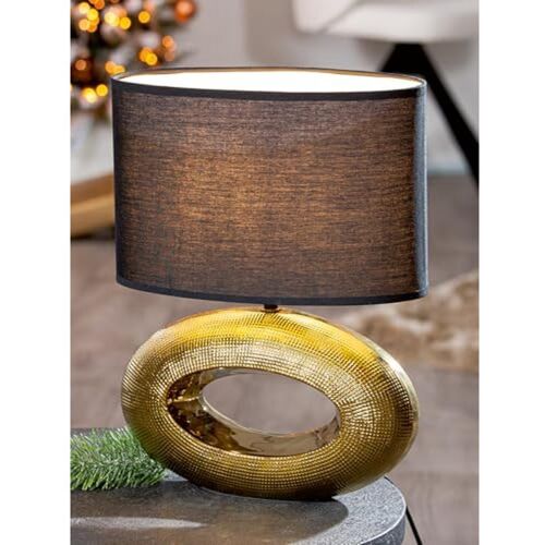 Tischlampe, Lampada da Tavolo Ovale in Ceramica