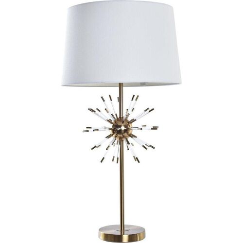 DKD Home Decor, Tischlampe, Desk lamp Golden Metal White 41 x 41 x 80 cm 220 V 50 W