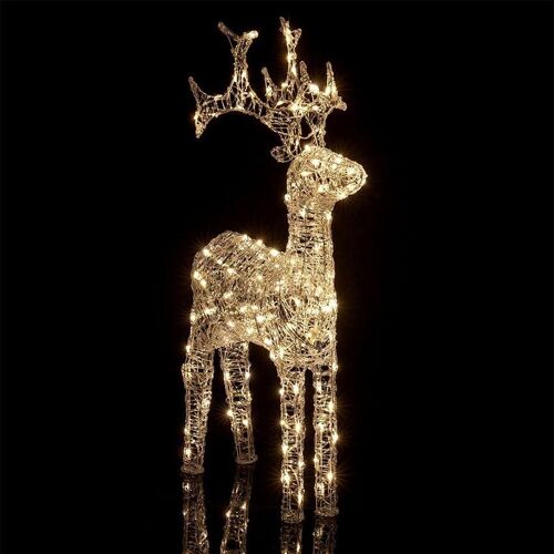 Lichterkette, Rentier-Weihnachtsbeleuchtung mit Warmlicht, Innen- und Aussenbereich, Niederspannung (1.20 m)