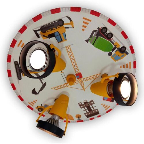 Niermann Stand By, Kinderlampe, Niermann Baustelle Deckenleuchte 3fach GU10 Multicolor, Bunt Made in Germany