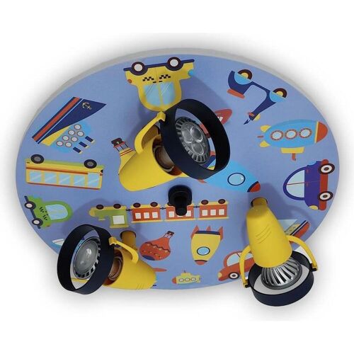 Niermann Stand By, Kinderlampe, Deckenstrahler 3flg 'Fahrzeuge' 618