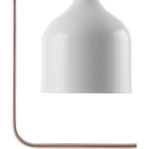 Beliani Deckenlampe Weiß Metall 121 cm Pendelleuchte Kupferrahmen Industrie Beliani Deckenlampe Weiß Metall 121 cm Pendelleuchte Kupferrahmen Industrie