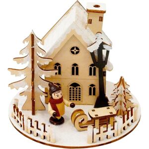 HTI-Living, Weihnachtsbeleuchtung, Weihnachtshaus LED beleuchtet mit Schlittenjunge HTI-Living, Weihnachtsbeleuchtung, Weihnachtshaus LED beleuchtet mit Schlittenjunge