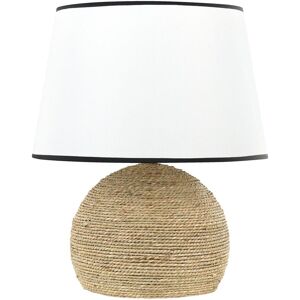 Beliani Tischlampe Naturseil Holzständer Weiß Stoffschirm - Tischlampe Beliani Tischlampe Naturseil Holzständer Weiß Stoffschirm - Tischlampe