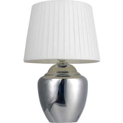 Platinet Tischlampe - Weiß, Silberbasis, H35 Platinet Tischlampe - Weiß, Silberbasis, H35