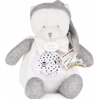 Doudou et Compagnie, Nachtlicht, Nachtlicht Sterne & Musik, Bär silber 19cm Doudou et Compagnie, Nachtlicht, Nachtlicht Sterne & Musik, Bär silber 19cm