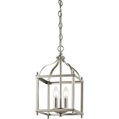 Elstead Lighting, Pendelleuchte, Larkin Hängeleuchte E14 2-fach Nickel gebürstet (E14) Elstead Lighting, Pendelleuchte, Larkin Hängeleuchte E14 2-fach Nickel gebürstet (E14)