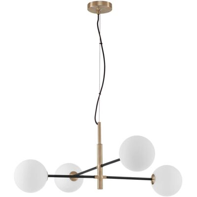 NOVA LUCE Vitra Pendelleuchte Satin Gold Schwarz Glas LED G9 220V NOVA LUCE Vitra Pendelleuchte Satin Gold Schwarz Glas LED G9 220V