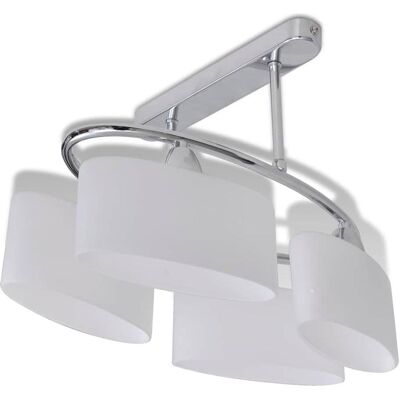 vidaXL Deckenlampe mit Ellipsoid-Glasenschirmen 4 E14 Glühbirnen Pendellampe vidaXL Deckenlampe mit Ellipsoid-Glasenschirmen 4 E14 Glühbirnen Pendellampe
