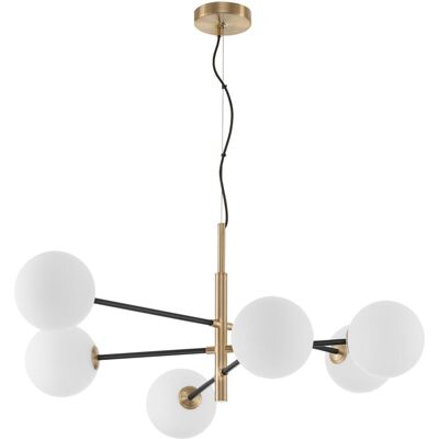 NOVA LUCE Vitra Hängeleuchte Satin Gold Schwarz Metall Weiß Opalglas LED G9 220V NOVA LUCE Vitra Hängeleuchte Satin Gold Schwarz Metall Weiß Opalglas LED G9 220V