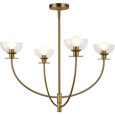 Elstead Lighting, Kronleuchter, Elstead Sylvia Kronleuchter E14 4-fach Gebürstete Goldoptik Glas klar (67.30 cm) Elstead Lighting, Kronleuchter, Elstead Sylvia Kronleuchter E14 4-fach Gebürstete Goldoptik Glas klar (67.30 cm)