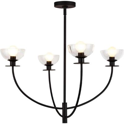 Elstead Lighting, Kronleuchter, Elstead Sylvia Kronleuchter E14 4-fach Mattes Schwarz Glas klar (67.30 cm) Elstead Lighting, Kronleuchter, Elstead Sylvia Kronleuchter E14 4-fach Mattes Schwarz Glas klar (67.30 cm)