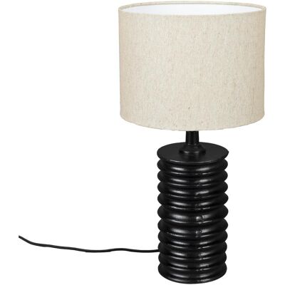 Dutchbone Yalu Tischlampe - Vintage-inspiriert, schwarzes Aluminium, Leinen-Schirm Dutchbone Yalu Tischlampe - Vintage-inspiriert, schwarzes Aluminium, Leinen-Schirm
