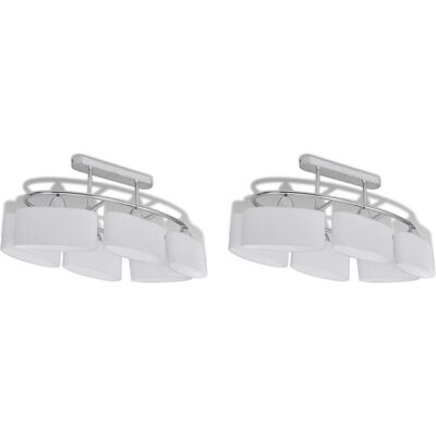 vidaXL Deckenlampe mit Ellipsoid-Glaslampenschirmen 2 St. E14 - Deckenlampe vidaXL Deckenlampe mit Ellipsoid-Glaslampenschirmen 2 St. E14 - Deckenlampe