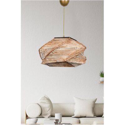 Opviq Pentagone Beigefarbener Kronleuchter - Deckenleuchte - Elegantes Holzdesign Opviq Pentagone Beigefarbener Kronleuchter - Deckenleuchte - Elegantes Holzdesign