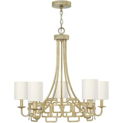 Elstead Lighting, Kronleuchter, Sabina Kronleuchter E14 5-fach Blattsilber Elstead Lighting, Kronleuchter, Sabina Kronleuchter E14 5-fach Blattsilber