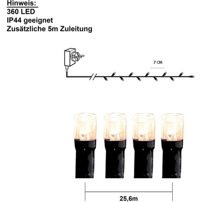 Star Trading, Lichterkette, LED crispy white, Lichterkette, 360 LEDs (25.60 m) Star Trading, Lichterkette, LED crispy white, Lichterkette, 360 LEDs (25.60 m)