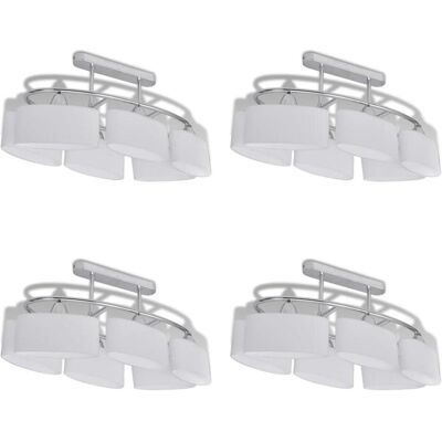 VidaXL Deckenleuchte mit Ellipsoid-Glas-Schirmen - 4 Stück - E14 VidaXL Deckenleuchte mit Ellipsoid-Glas-Schirmen - 4 Stück - E14