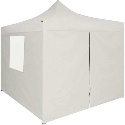 vidaXL Professionelle Faltzelt mit 4 Seitenwänden Stahl Creme 2m Dach vidaXL Professionelle Faltzelt mit 4 Seitenwänden Stahl Creme 2m Dach