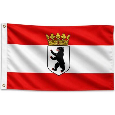 trends4cents, Fahne, Flagge Berlin Bär mit Krone 90 x 150 cm Fahne mit 2 Ösen 100g/m² Stoffgewicht Hissen (90 x 150 cm) trends4cents, Fahne, Flagge Berlin Bär mit Krone 90 x 150 cm Fahne mit 2 Ösen 100g/m² Stoffgewicht Hissen (90 x 150 cm)