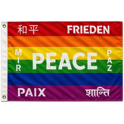 trends4cents, Fahne, Flagge Peace 7 Sprachen 90 x 150 cm Fahne mit 2 Ösen 100g/m² Stoffgewicht Hissflagge (90 x 150 cm) trends4cents, Fahne, Flagge Peace 7 Sprachen 90 x 150 cm Fahne mit 2 Ösen 100g/m² Stoffgewicht Hissflagge (90 x 150 cm)