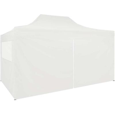 vidaXL Professionelles Faltzelt mit 4 Seitenwänden Stahl Weiß 3x4m Pavillon vidaXL Professionelles Faltzelt mit 4 Seitenwänden Stahl Weiß 3x4m Pavillon