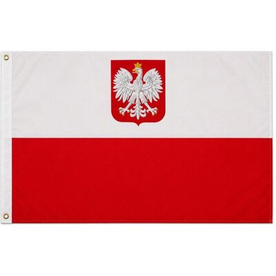 trends4cents, Fahne, Flagge Polen mit Wappen 90 x 150 cm Fahne mit 2 Ösen 100g/m² Stoffgewicht (90 x 150 cm) trends4cents, Fahne, Flagge Polen mit Wappen 90 x 150 cm Fahne mit 2 Ösen 100g/m² Stoffgewicht (90 x 150 cm)