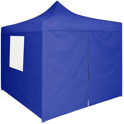 vidaXL Stahlblauer 2x2m Faltzelt mit 4 Seitenwänden vidaXL Stahlblauer 2x2m Faltzelt mit 4 Seitenwänden