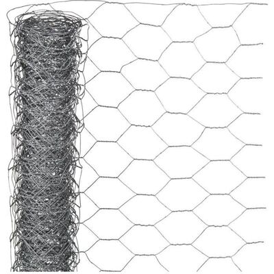 Nature, Gartenzaun, Sechseckiges Drahtgeflecht aus verzinktem Draht – NATUR – 0,5 x 10 m – Stärke 25 mm – Grau Nature, Gartenzaun, Sechseckiges Drahtgeflecht aus verzinktem Draht – NATUR – 0,5 x 10 m – Stärke 25 mm – Grau