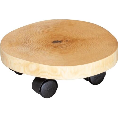 Wagner System, Pflanzenständer + Blumentreppe, Pflanzenroller Wagner Ø 25 cm H 8 cm Holz für den Innenbereich braun