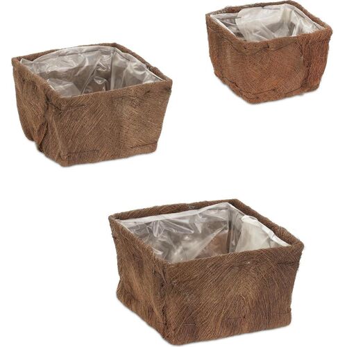 Relaxdays, Blumentopf, 3x Blumenkasten (23.50 cm)