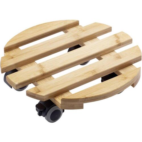 Metafranc, Pflanzenständer + Blumentreppe, Pflanzenroller Ø 300 mm, 60 kg, Bambus, TPE