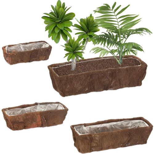 Relaxdays, Blumentopf, 4x Blumenkasten (57.50 cm)