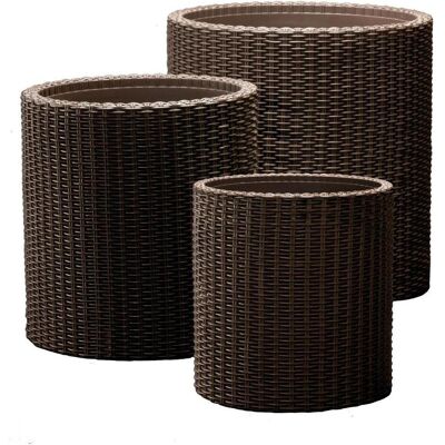 Keter Zylinder Pflanztopf-Set - 3er Indoor/Outdoor Dekor Keter Zylinder Pflanztopf-Set - 3er Indoor/Outdoor Dekor