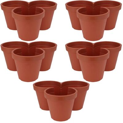 ProGarden, Blumentopf, Blumentopf mit 3 Fächern, terracotta, 100% recyclebarem Kunststoff, Ø 44 cm, 5er-Set (44 x 20 cm) ProGarden, Blumentopf, Blumentopf mit 3 Fächern, terracotta, 100% recyclebarem Kunststoff, Ø 44 cm, 5er-Set (44 x 20 cm)