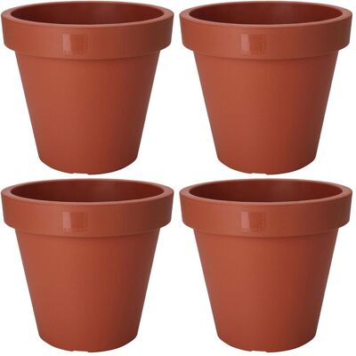 ProGarden, Blumentopf, 4er-Set Blumentopf rund, terracotta, Pflanztopf aus 100% recyclebaren Kunststoff, Ø 25 cm (25 x 22 cm) ProGarden, Blumentopf, 4er-Set Blumentopf rund, terracotta, Pflanztopf aus 100% recyclebaren Kunststoff, Ø 25 cm (25 x 22 cm)