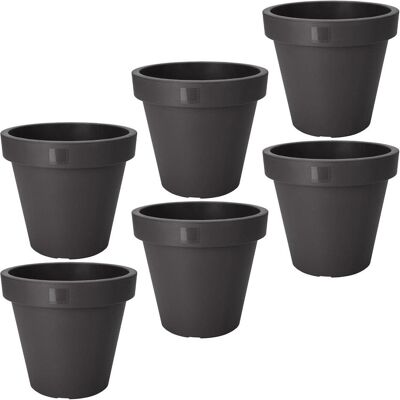 ProGarden, Blumentopf, Blumentopf rund, Pflanztopf aus 100% recyclebarem Kunststoff, Ø 25 cm, 6er-Set (25 x 22 cm) ProGarden, Blumentopf, Blumentopf rund, Pflanztopf aus 100% recyclebarem Kunststoff, Ø 25 cm, 6er-Set (25 x 22 cm)