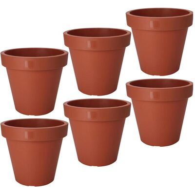 ProGarden, Blumentopf, Blumentopf rund, terracotta, Pflanztopf aus 100% recyclebaren Kunststoff, Ø 25 cm, 6er-Set (25 x 22 cm) ProGarden, Blumentopf, Blumentopf rund, terracotta, Pflanztopf aus 100% recyclebaren Kunststoff, Ø 25 cm, 6er-Set (25 x 22 cm)