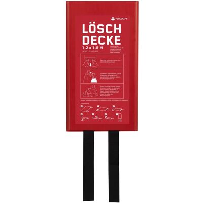 Toolcraft, Brandbekämpfer, TO-10307445 Löschdecke mit Montagebox 180 cm x 120 cm Toolcraft, Brandbekämpfer, TO-10307445 Löschdecke mit Montagebox 180 cm x 120 cm