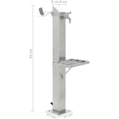 vidaXL Gartens Wasser Säule Edelstahl Quadratisch 95 cm - Gartens Wasser Säule vidaXL Gartens Wasser Säule Edelstahl Quadratisch 95 cm - Gartens Wasser Säule
