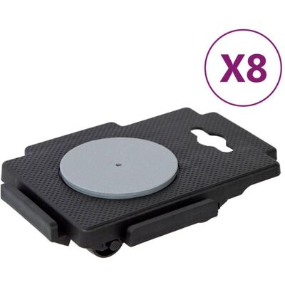 VIDAXL - 8-Wheel Transportwagen - Schwarz - PP - 150 kg - Moving cart VIDAXL - 8-Wheel Transportwagen - Schwarz - PP - 150 kg - Moving cart